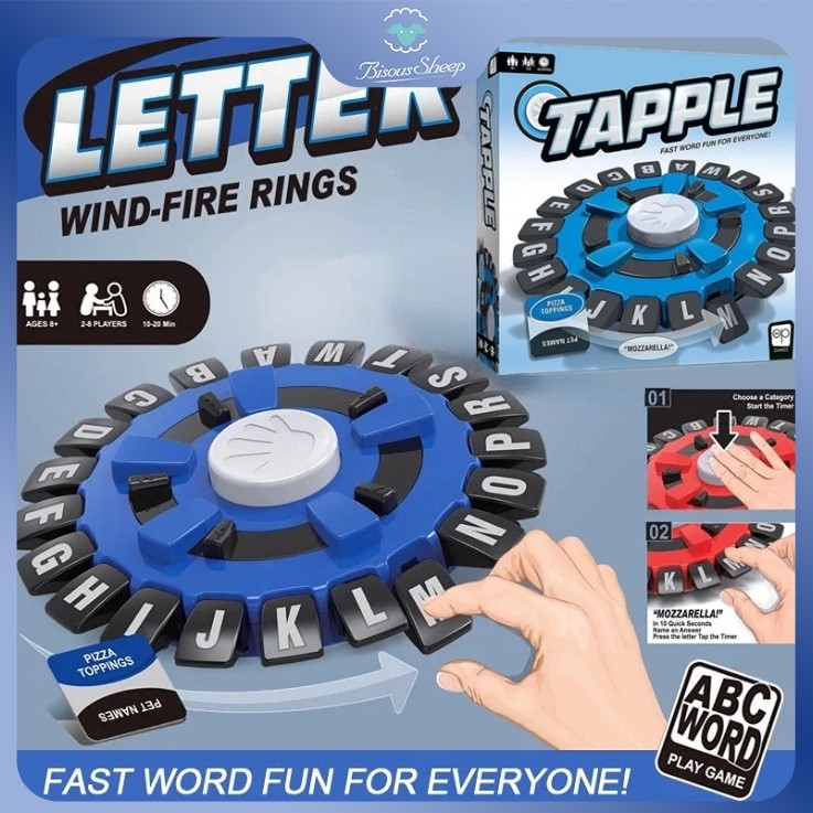 Tapple Word Game Fast Paced Family Board Game Spelling Word Kids