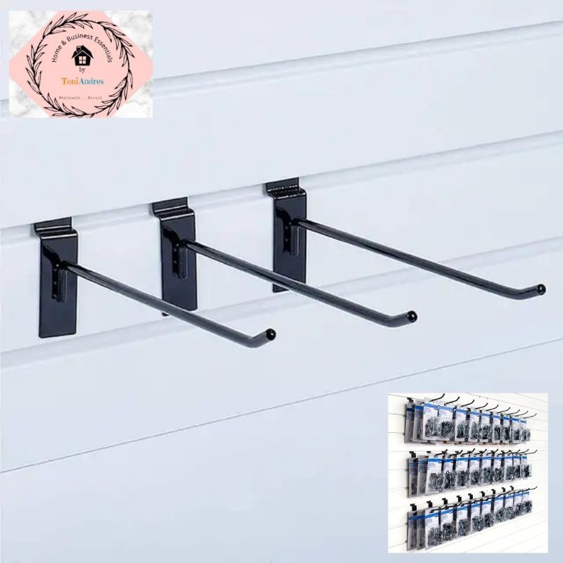 (10pcs) Slat Wall Hooks Thick Metal Hooks for Wood Panel Hanging Wire ...
