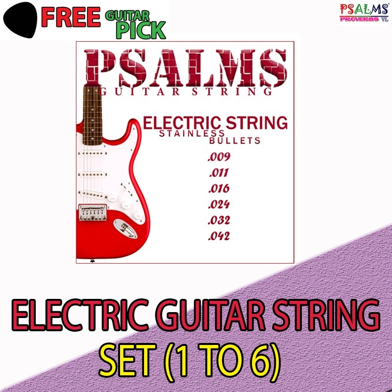 ELECTRIC STRING SET(1-6)W/ free pick ( PSALMS GUITAR STRING) | Shopee ...