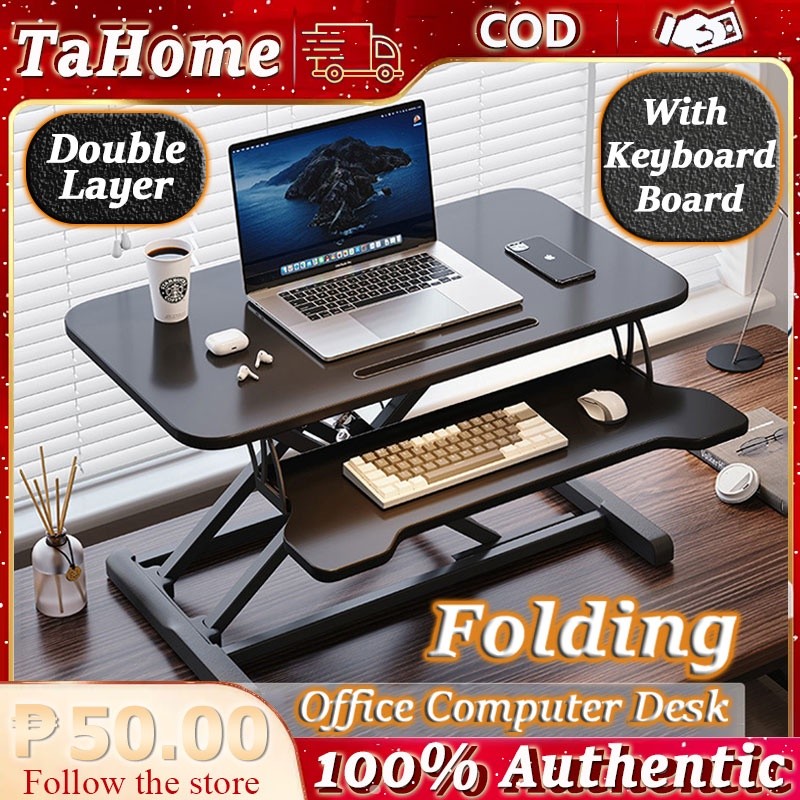 32 Inch Adjustable Sitting Standing Convertible Desk Workstation Riser ...