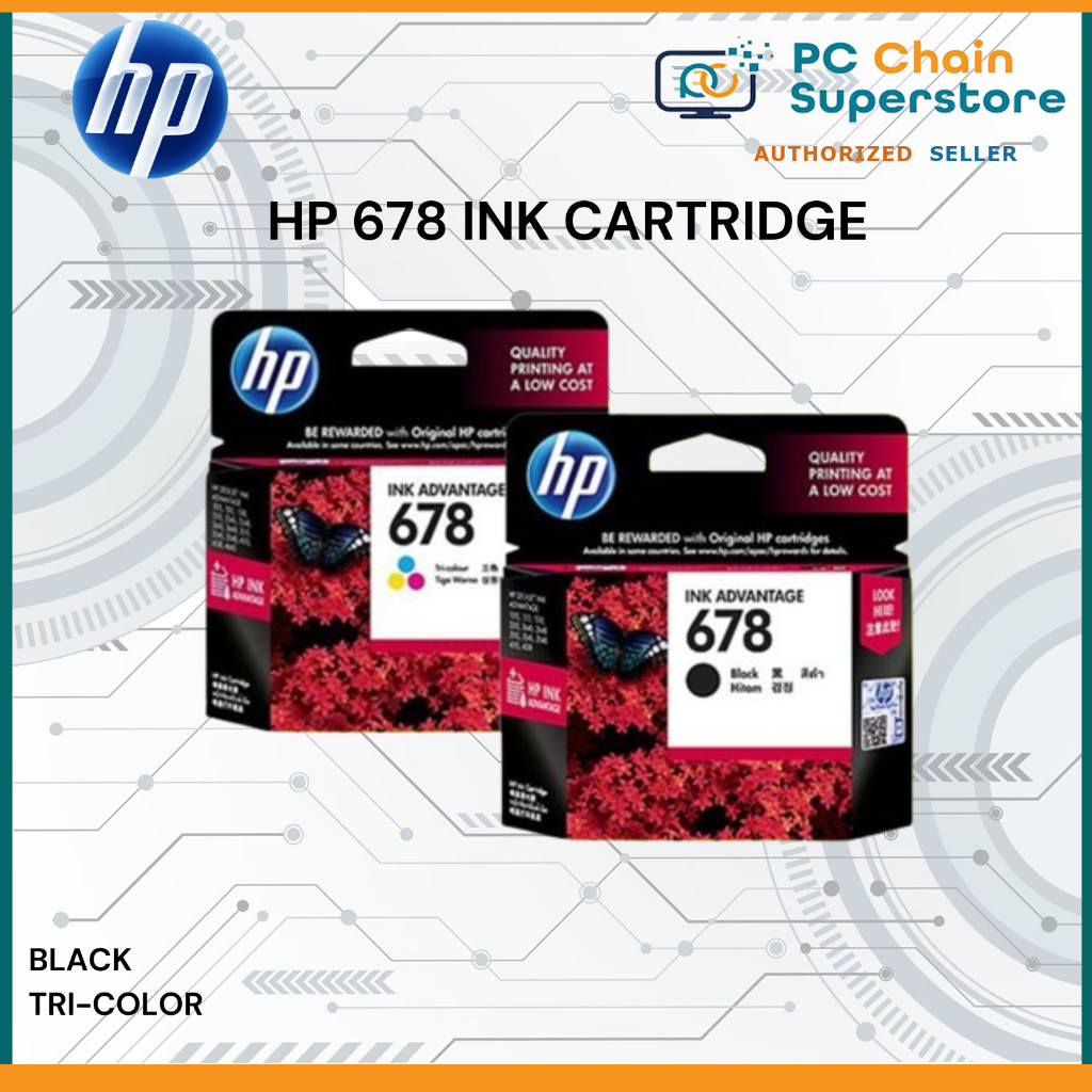 HP 678 Black/Tri-color Original Ink Advantage Cartridge | Shopee ...