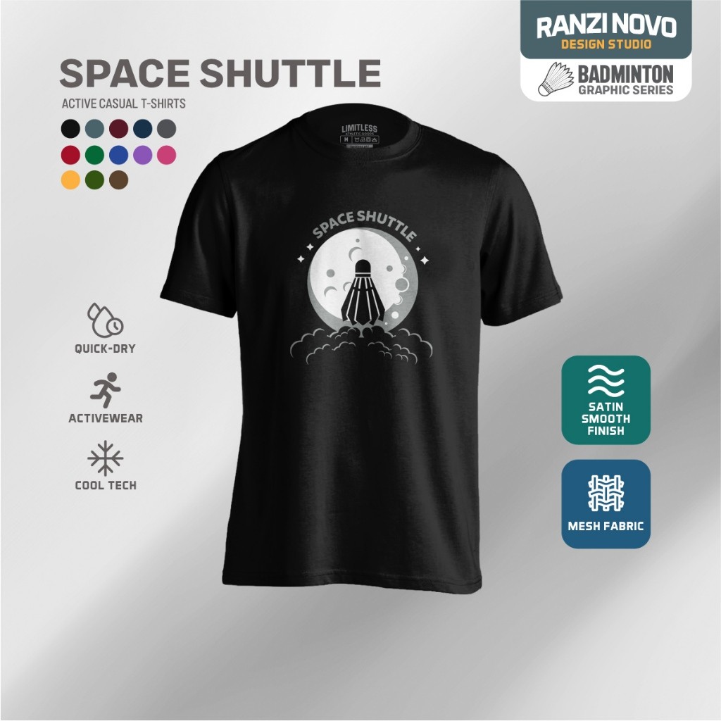 Space Shuttle Badminton - Drifit TShirt Activewear Sports Pickleball ...