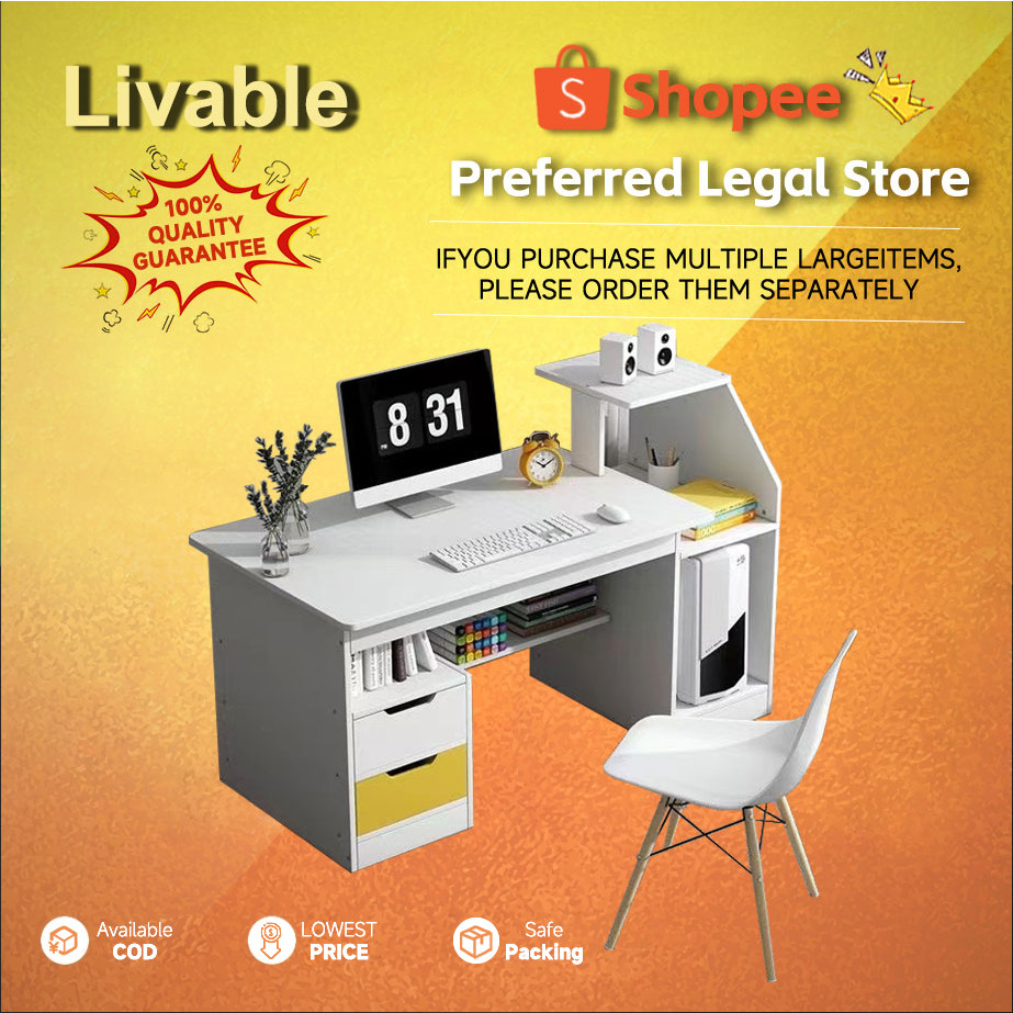 LIVABLE 100cm writing desk computer desk desk home study desk with ...