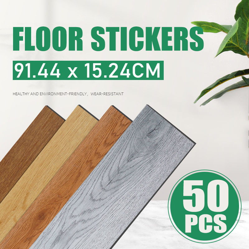 50PCS 91x15cm 3D Vinyl Floor Sticker Waterproof Self Adhesive PVC For ...