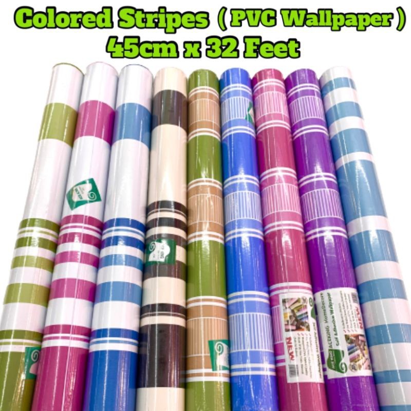 10m*45cm Wallpaper HomeDecor Stripe Lining Sticker Design Living room ...
