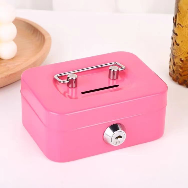 MELEDE Portable Steel Small Lockable Cash Coin Money Security Safe ...
