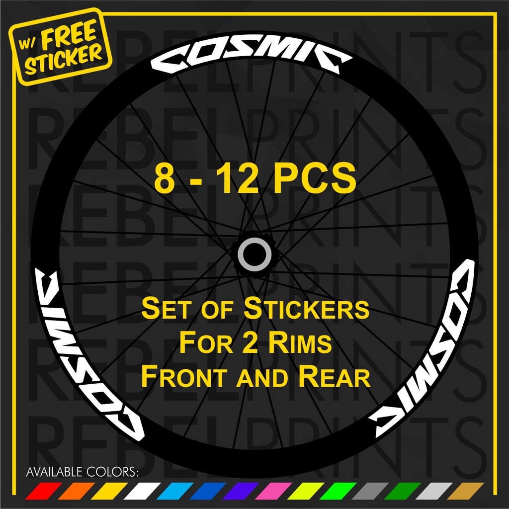 Mavic COSMIC (8 or 12 pcs) 700c Wheel Rim Sticker Decal Vinyl for Road ...