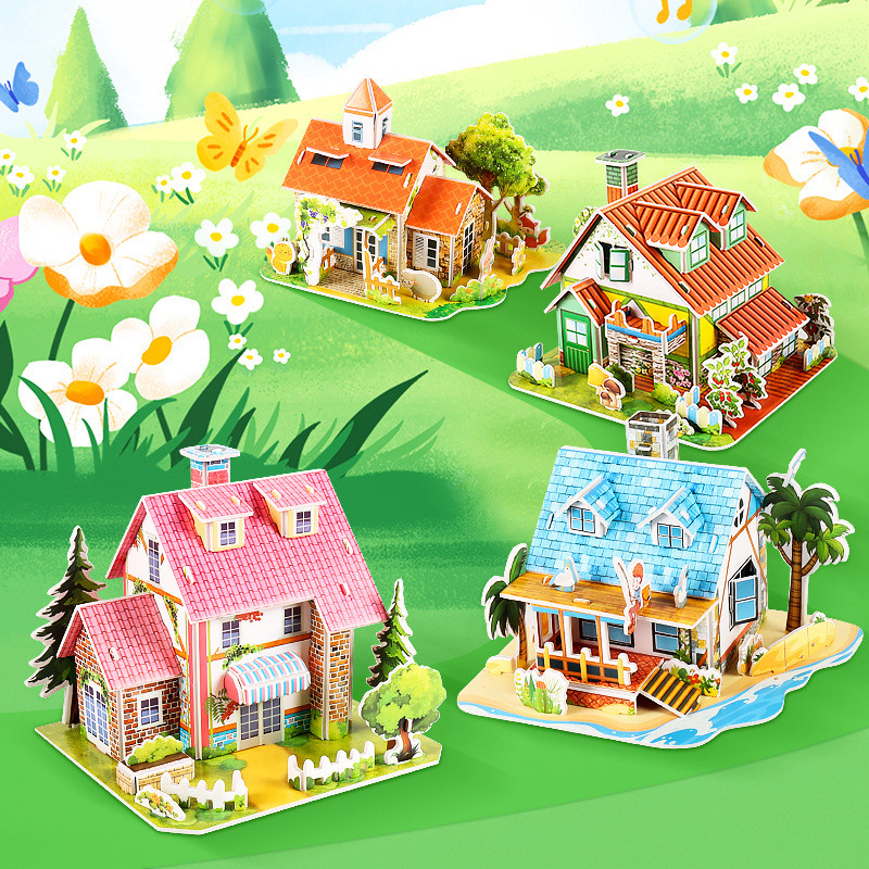 DIY 3D Model Paper Puzzles Early Education Puzzle Toys For Kid's Gift ...