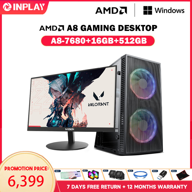 AMD A8 Gaming Desktop 4 Cores 16GB RAM / 512GB SSD With Radeon HD ...