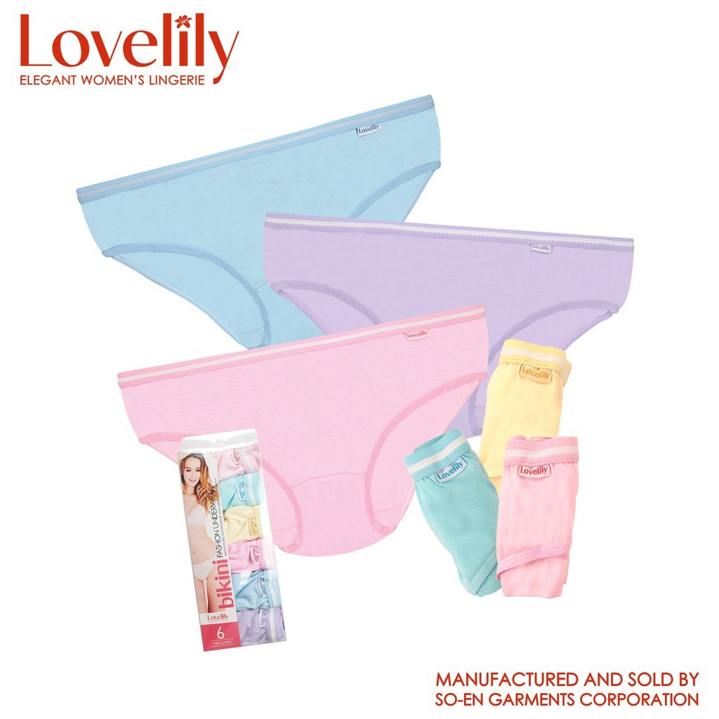 Lovelily 6 In 1 Delphine Cotton Rich Bikini Outside Panty | Shopee ...
