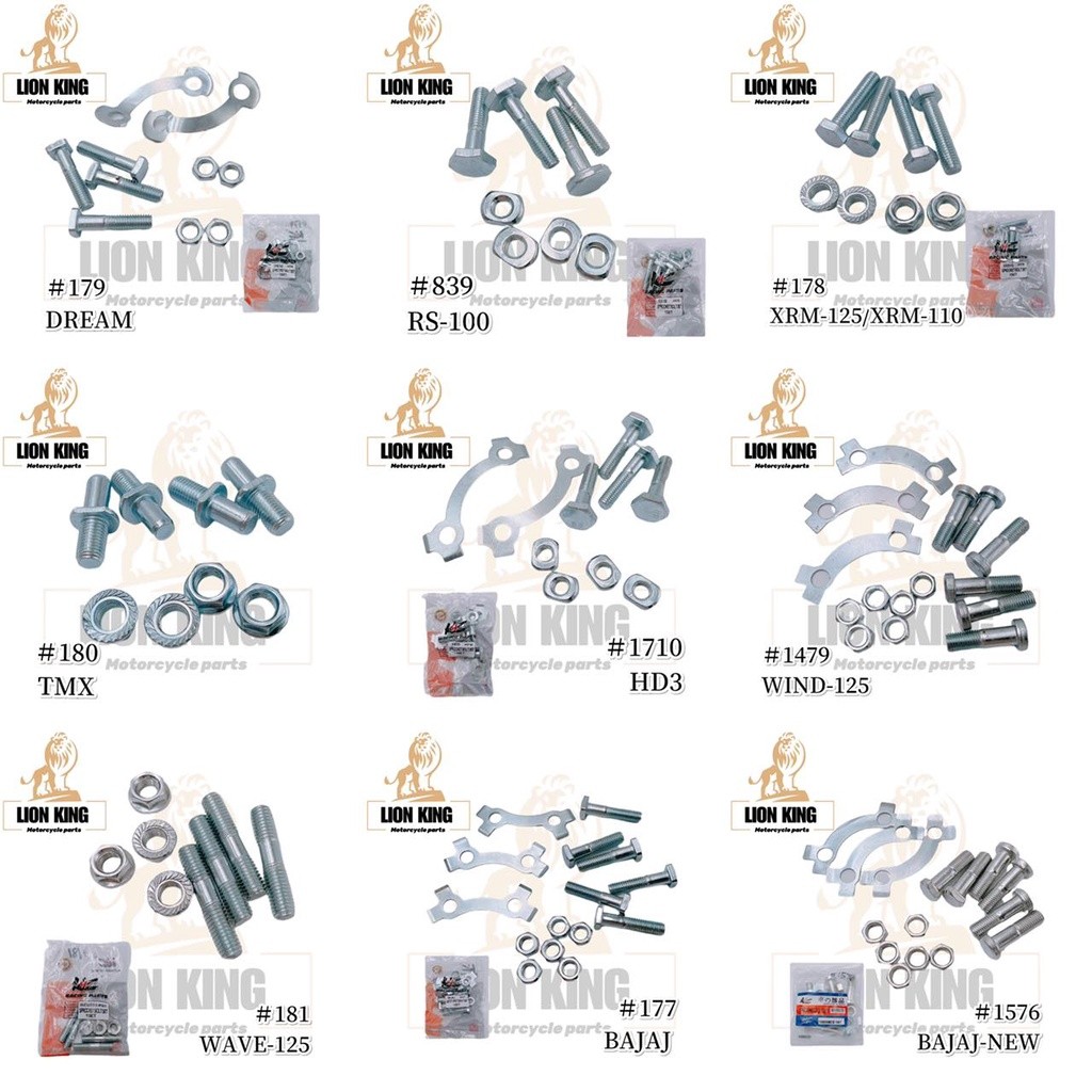 MOTORCYCLE PARTS SPROCKET BOLT SET FOR XRM/TMX/BAJAJ/DREAM/WAVE-125/RS ...