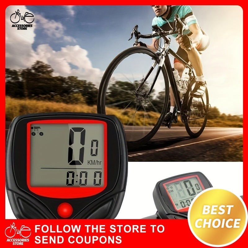 MTB Bike Speedometer Computer Waterproof Wired LCD Odometer Stopwatch ...