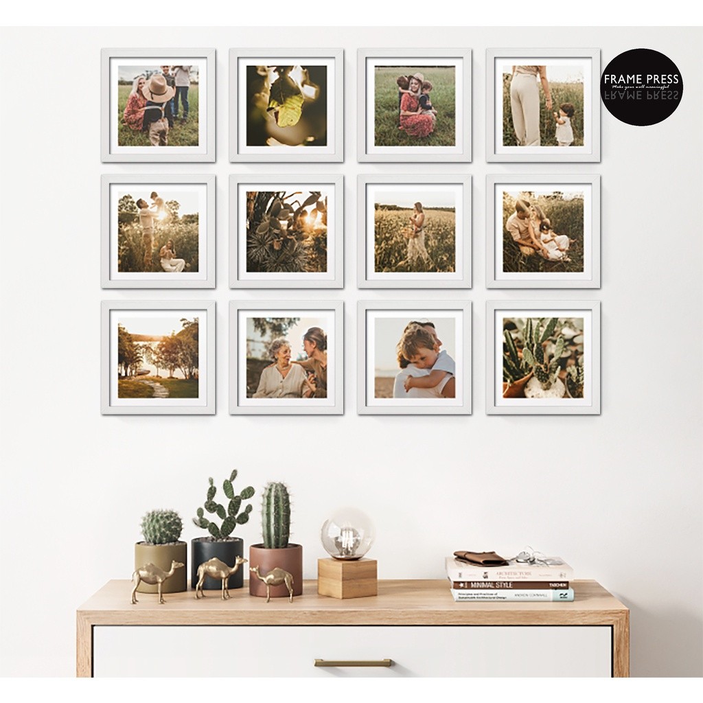 12 pcs Personalized Framed Photo Tiles - Modern Frame - HOME DECOR ...