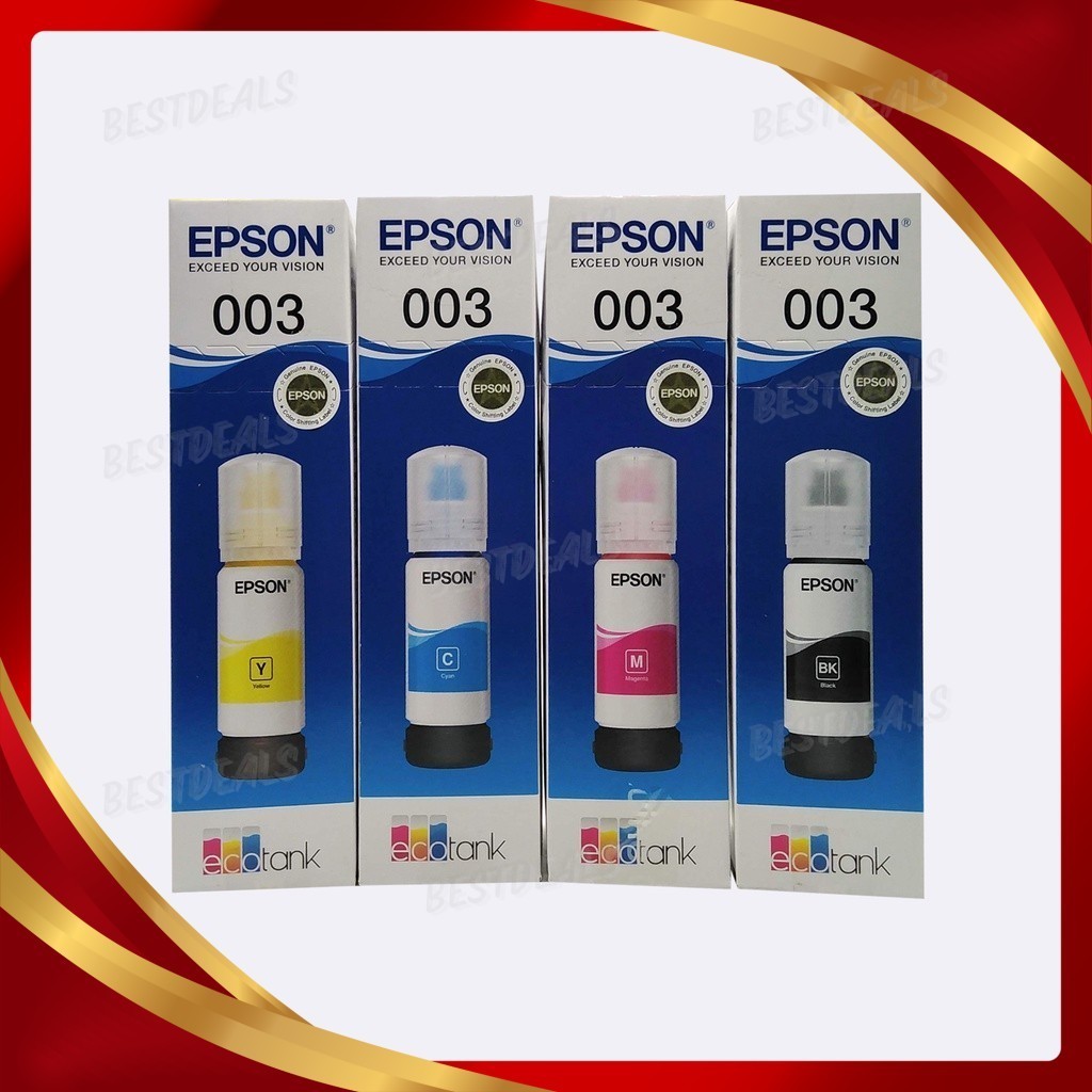 003 EPSON Ink C/M/Y/BK 65ml ORIGINAL INK FOR L3110 3210 3158 3250 3256 ...