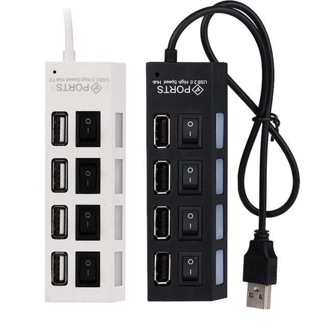4-port usb hub with ON/OFF Swith Black | Shopee Philippines