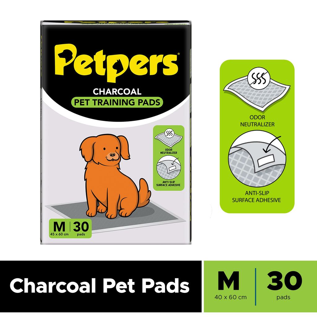 Petpers Pet Training Pad Charcoal M 30s | Shopee Philippines