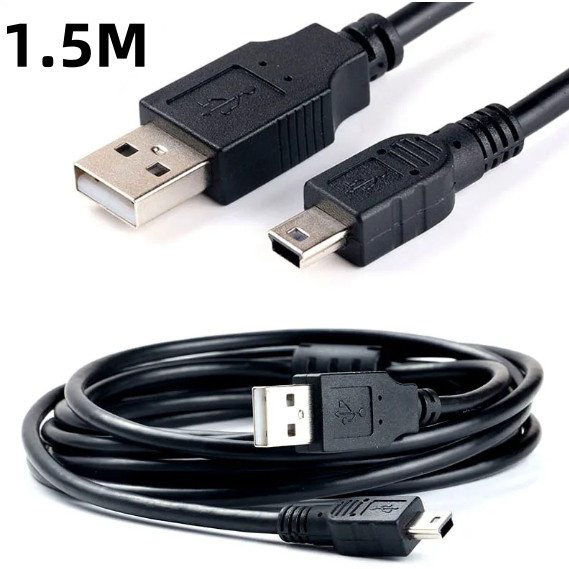 1.5m Mini 5-pin Charging Cable USB Digital Camera Hard Drive Fast Data ...