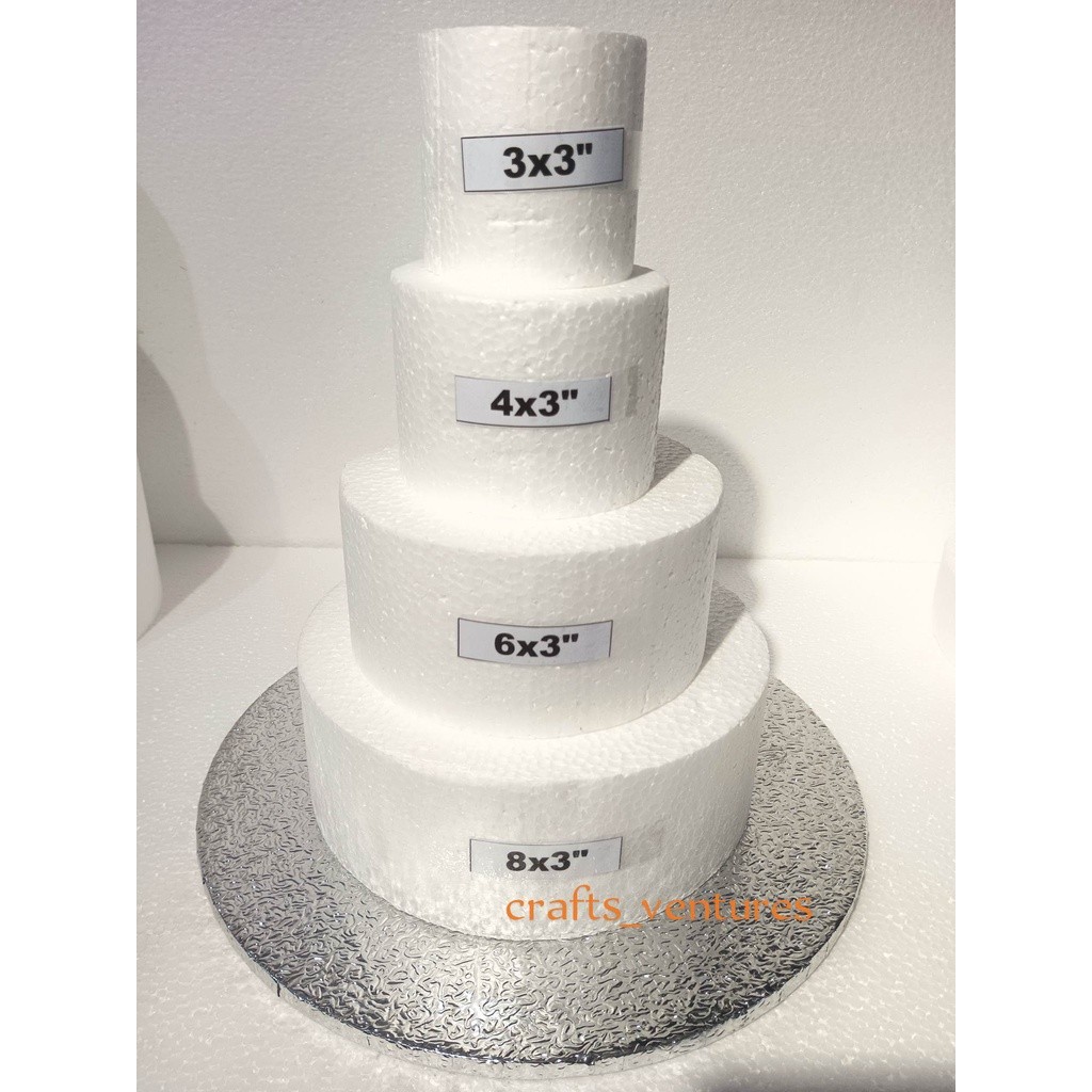 1pc. Styro Dummy Cake Styrofoam 3x3 4x3 5x3 6x3 7x3 8x3 9x3 | Shopee ...