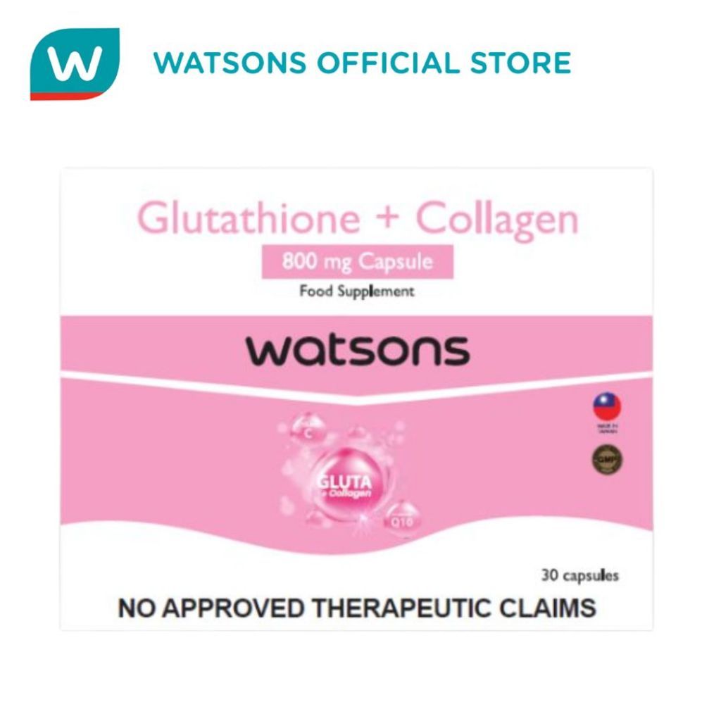 WATSONS+Uy`Glutathione<n'+ Collagen 800mg Capsule  Food{v<supplement'R{(Sold<c'per{d<capsule) | Shopee Philippines
