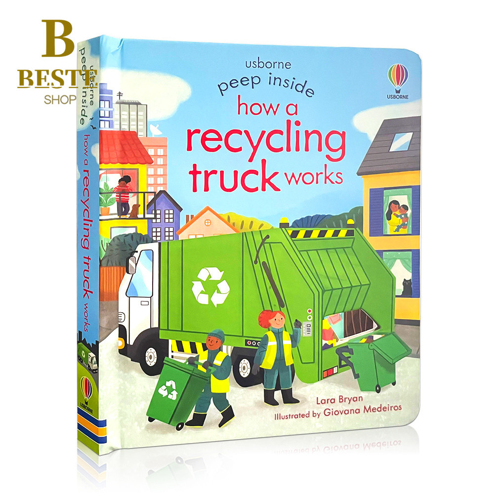 Usborne Peep Inside How A Recycling Truck Works English Educational 3D ...
