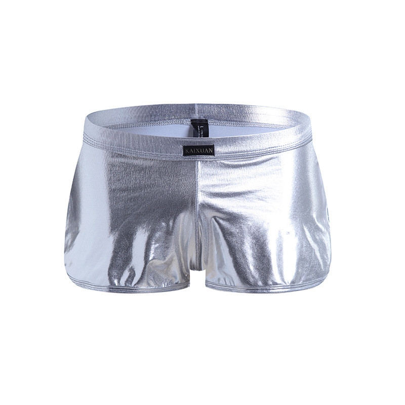 Mens Low Rise Faux Leather Underwear Sexy U Pouch Boxer Briefs With ...