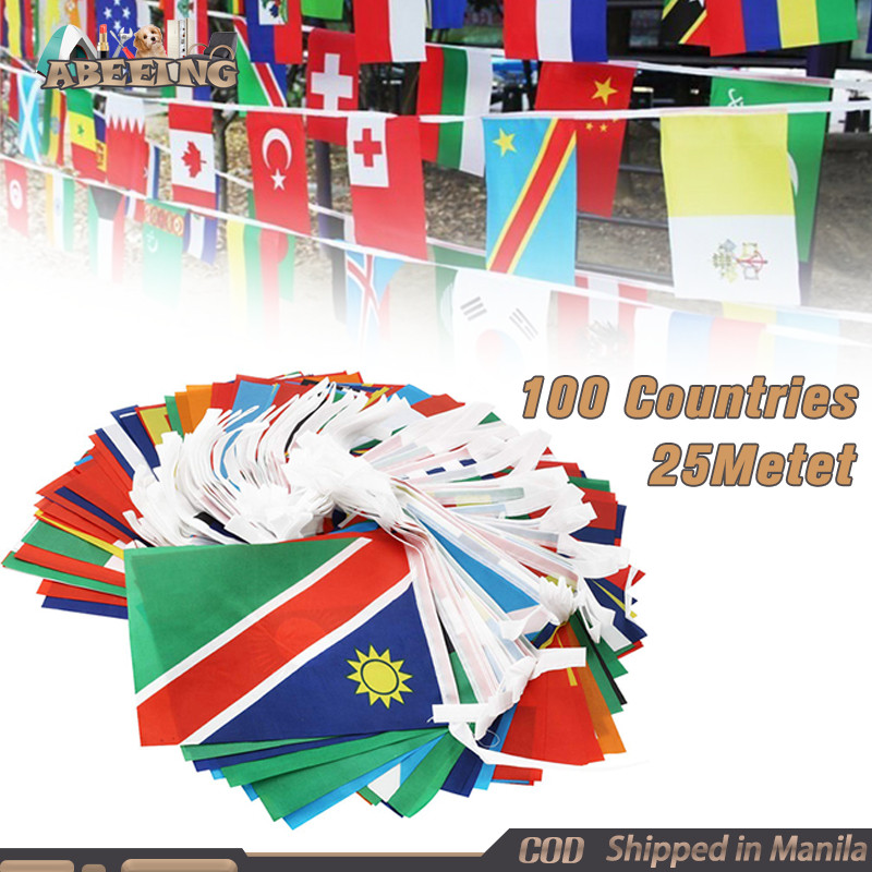 100[w.Countries|Z&World Flags String 25 Meter Bunting Banners for+J ...