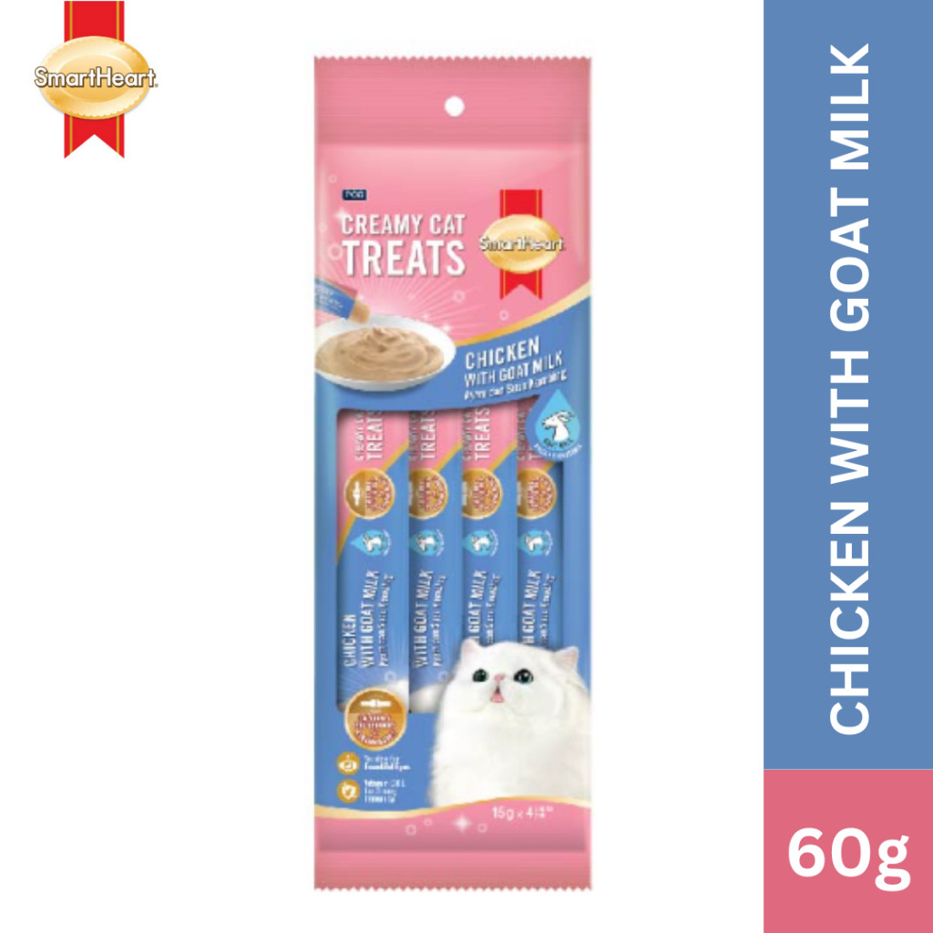 SmartHeart Wet Food Creamy Cat Treats - Chicken with:Vm.Goat
