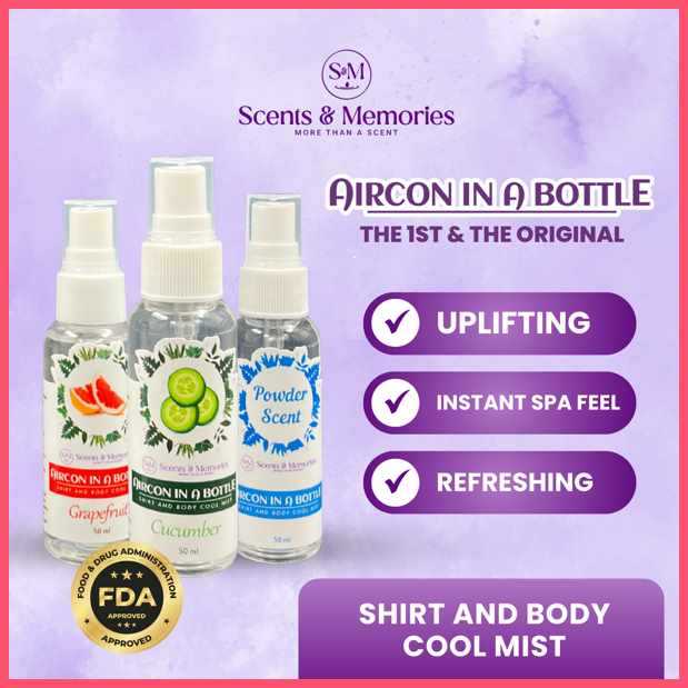 [100ml Aircon Spray Cooling Mist for Shirt & Body | Portable Cool ...