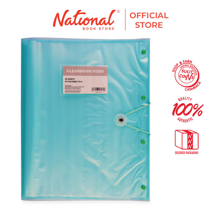 JTM Clearbook Fixed JT25003031 Green A3 Foldable 20 Sheets - Files ...