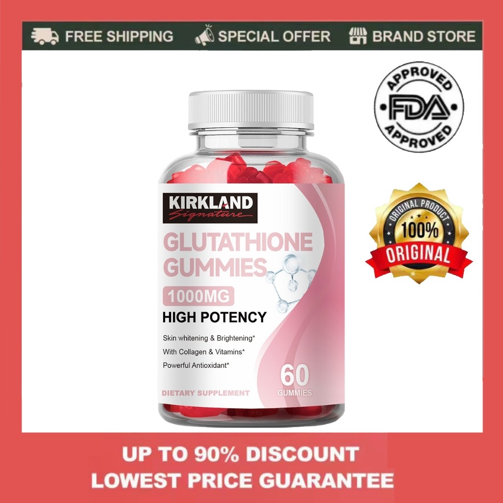 KIRKLAND Glutathione Gummies 500mg with Vitamins & Collagen for=y%Skin$HWhitening,'G*Anti-Aging