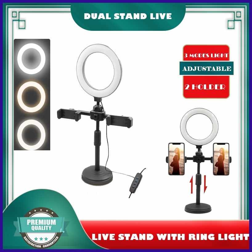 Dual|Dr$Phone*w'Holders-JStandZwitheRingVLightjQLive[TP!Video Desktop ...