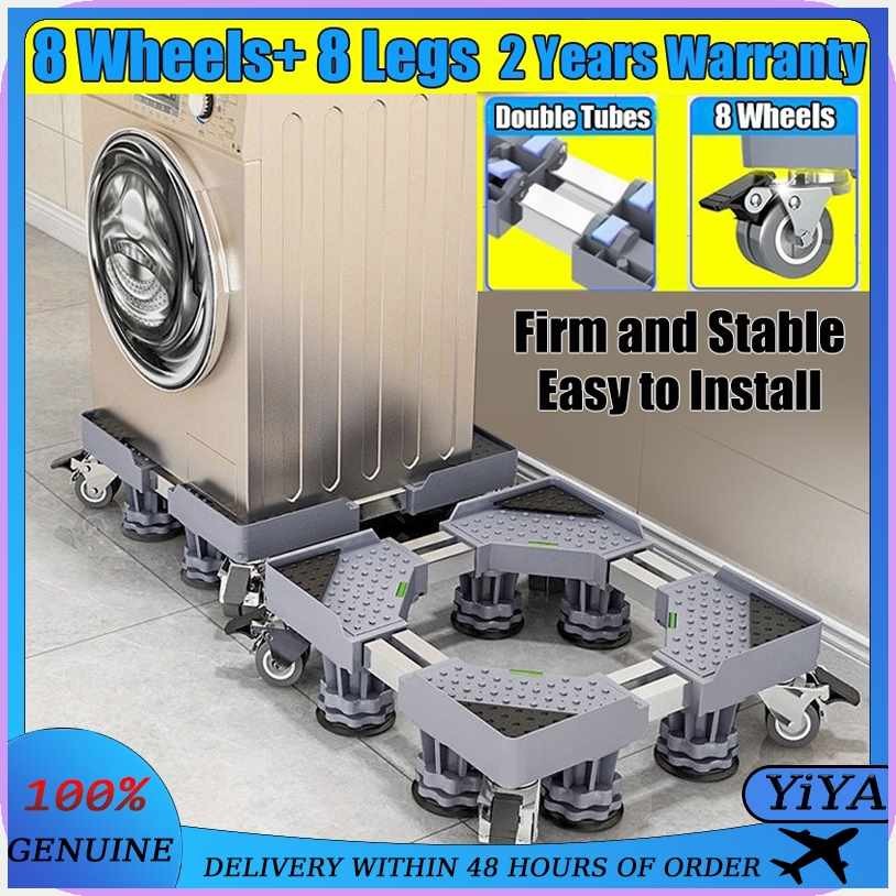 2 Tubes Washing Machine Stand With wheels Adjustable Ref Stand Roller ...