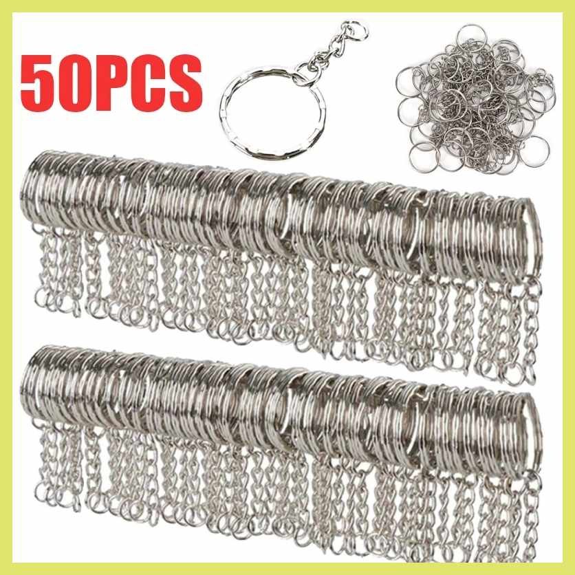 50/20/10Pcs Keyring Keychain/Split Ring with Short Chain/DIY Jewelry ...