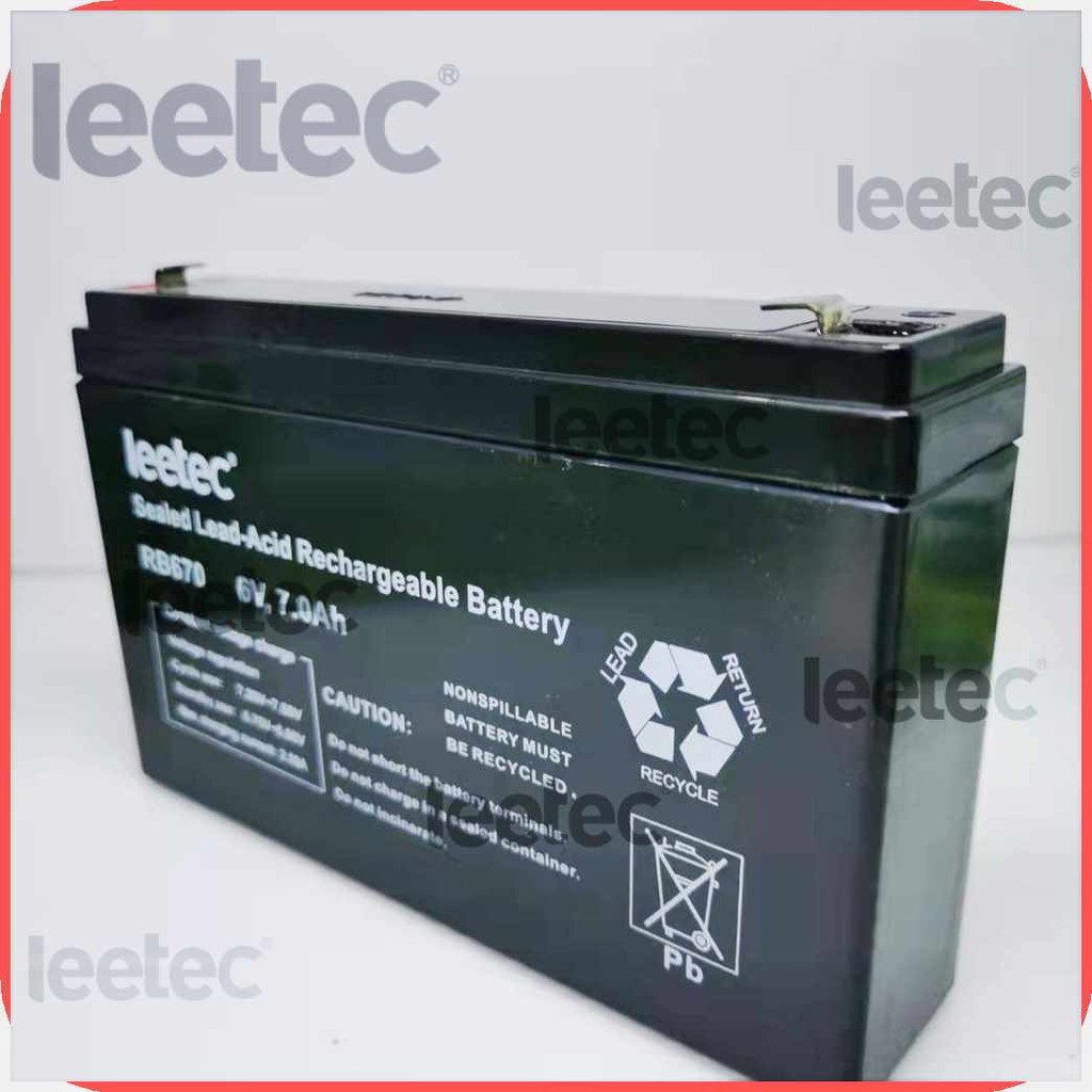 Rechargeable@E#Battery}Qt>BSealed)ct>Lead-Acid)si>6V)ec>7.0Ah)JX>LEETEC ...