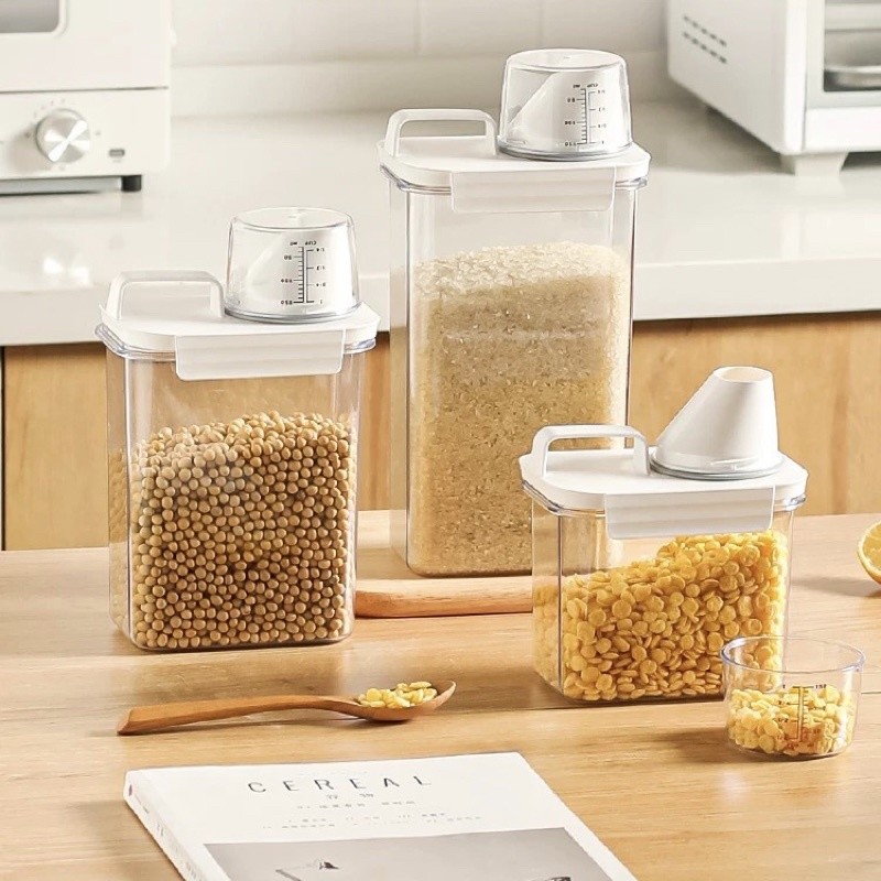 Food Storage Container Airtight Can Storage Jar Rice Oatmeal Cereal ...