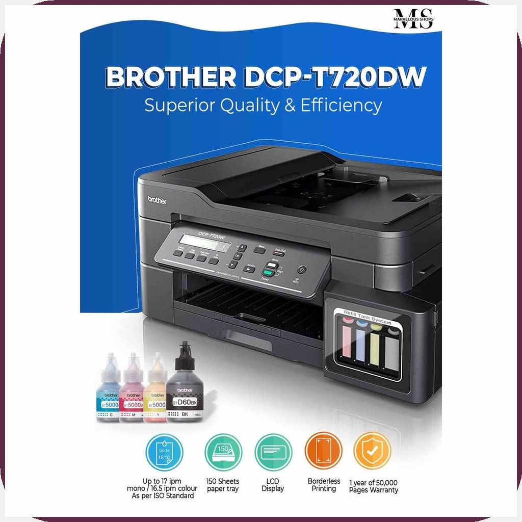 Brother[H[DCP-T720DW]Vi&Ink+X@U@Tank+F@Printer | Shopee Philippines