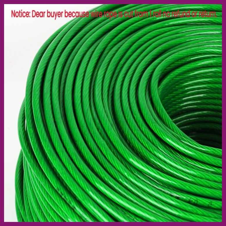 PVC`EF)10m?c{PlasticjCoated-kGalvanized-gSteel.W]Wire.U]Rope.w]Cable ...