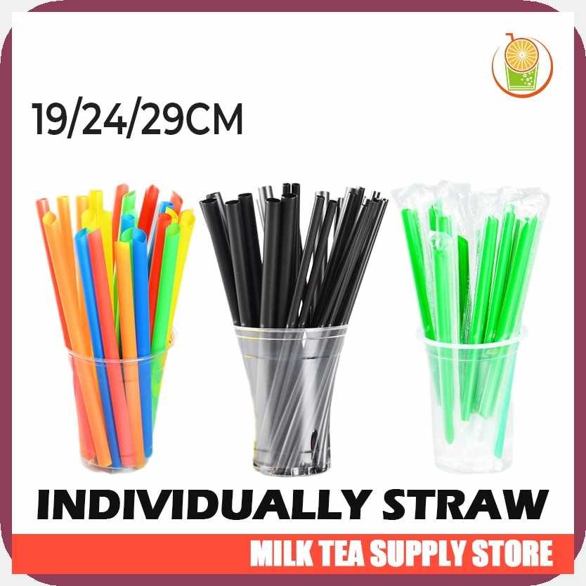 100pcs^iT_Boba{f*Straw%eX_Milktea:zL_Pearl:XP_Straw:xA_Individual:hn ...