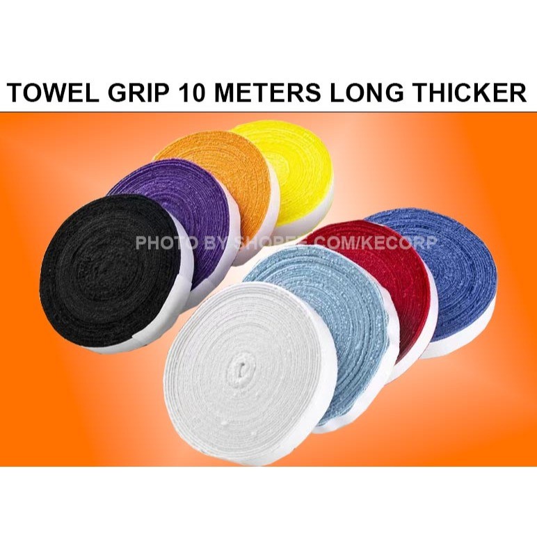 Towel Grip Roll 10m Long Thicker Version Upto 20-25 Badminton Racket ...
