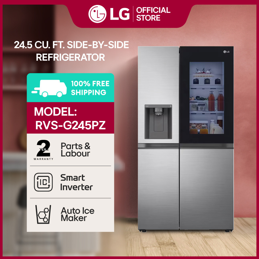 LG 24.5 Cu. Ft. InstaView™ Side by Side Refrigerator with Ice and Water ...