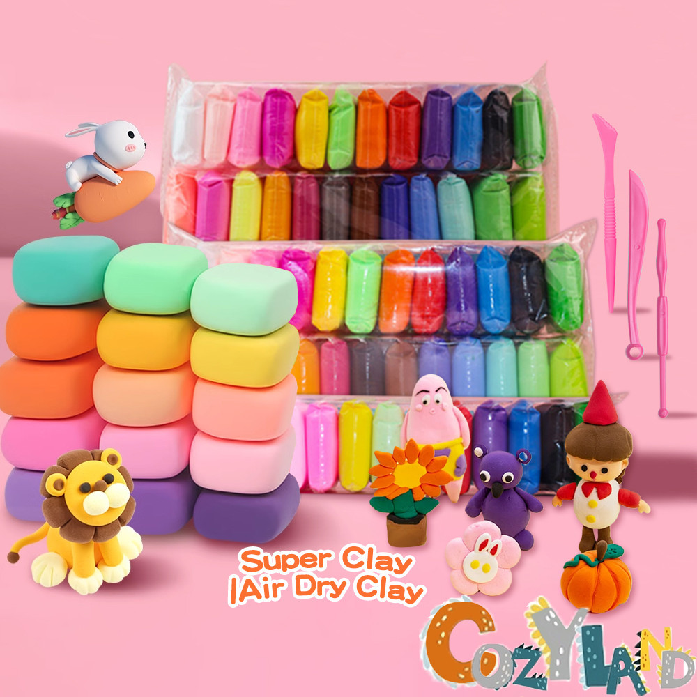 Cozyland DIY Air Dry Clay Colorful Children Modeling Soft Clay Magic ...