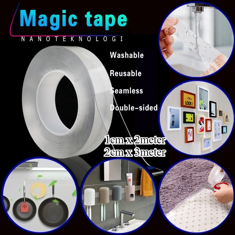 Double-sided Tape Traceless Washable Adhesive Tape Nano Tape | Shopee ...