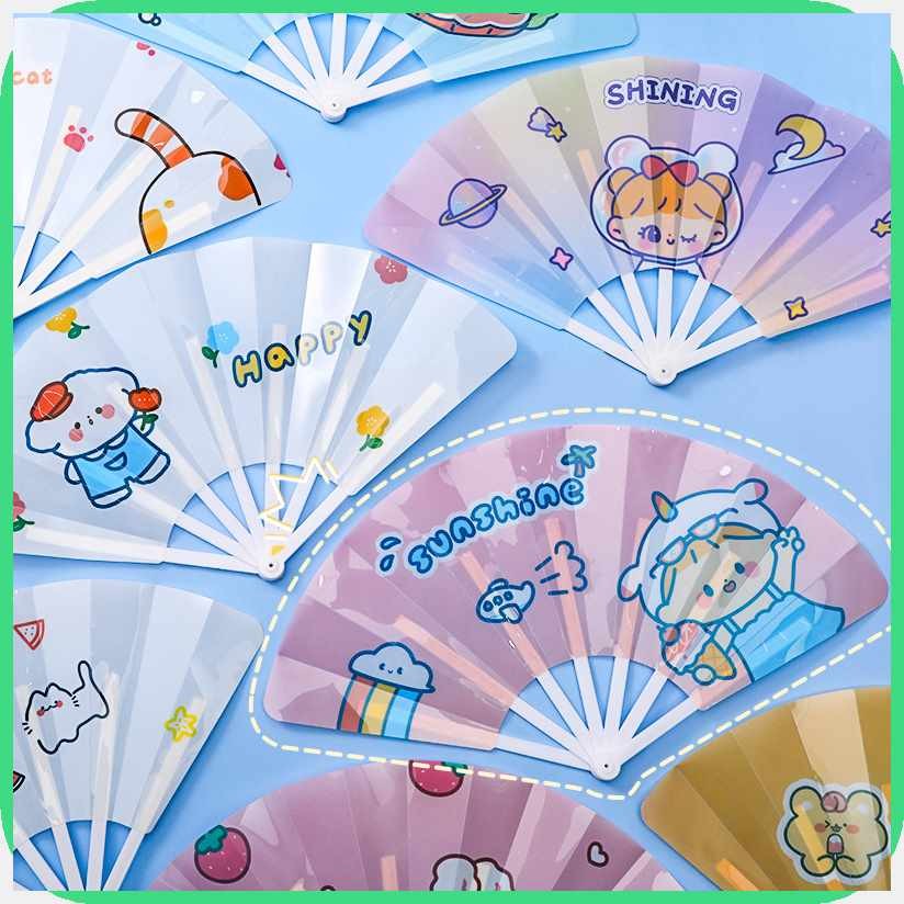 Cartoon Folding Fan Protable Hand Fan School Gift Stationery Supplies ...