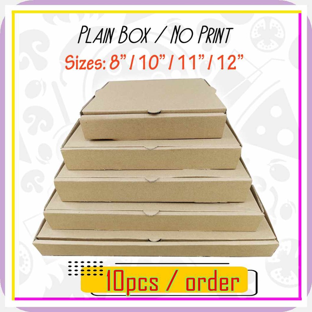 8 10 11 12 / PLAIN / Pizza Box Corrugated /Buko Pie / Kakanin Box ...