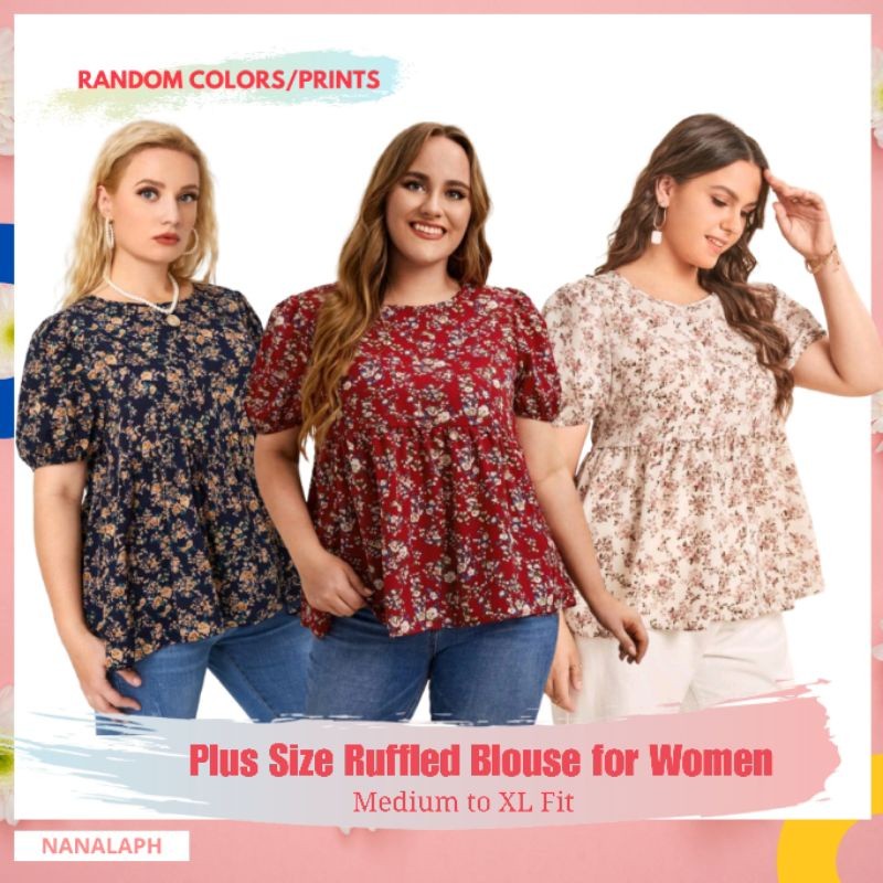Plus Size Ruffled Blouse for Women [Medium to XL] - Nora | Shopee ...