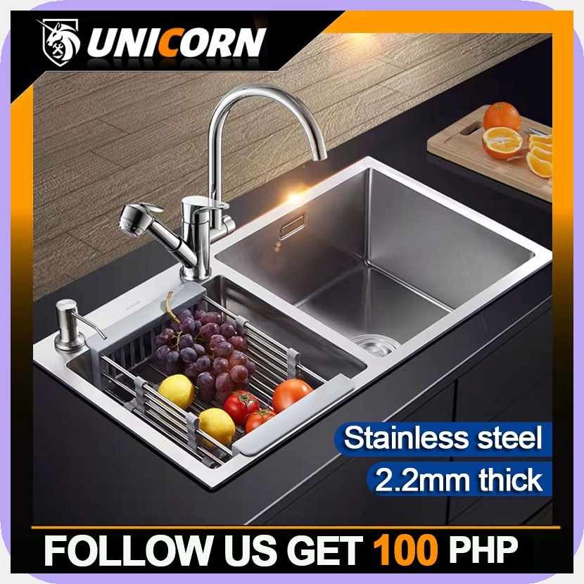 kitchen sink stainless Thickened double stainless sink for kitchen sink ...