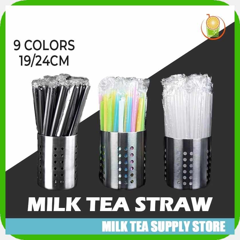 100pcs!R^Boba~TI?Straw/Milk*gZ?Tea*IL?Straw*wx@Individual+Zg@Wrapped+i ...