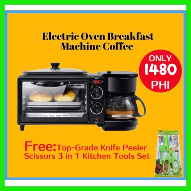 3-IN-1 Multi-Function Electric Oven Breakfast Machine Coffee Maker Free ...