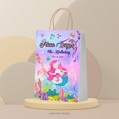 Under the Sea Mermaid Theme Party Bag Loot Bag with Handle | Shopee ...