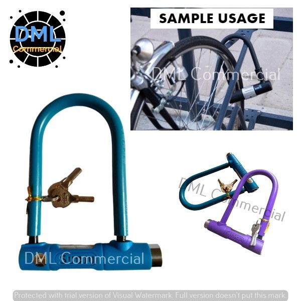 (DML-3503) 1 PC Heavy Duty U-LOCK Anti-theft Bicycle Motorcycle Lock w ...